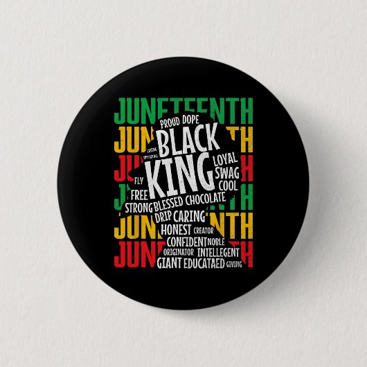 Jugendlicher Tag Proud Black King Afro Afric Button (Vorderseite)