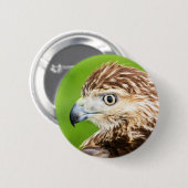 Jugendliches Rot angebundener Falke Button (Vorne & Hinten)