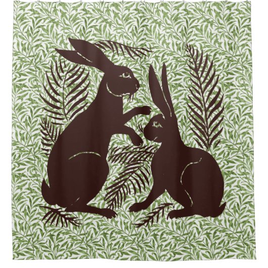 Jugendparadies Rabbits De Morgan und Morris Duschvorhang (Vorderseite)