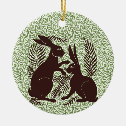 Jugendparadies Rabbits De Morgan und Morris Keramik Ornament (Vorne)