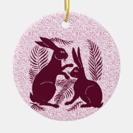 Jugendparadies Rabbits De Morgan und Morris Keramik Ornament