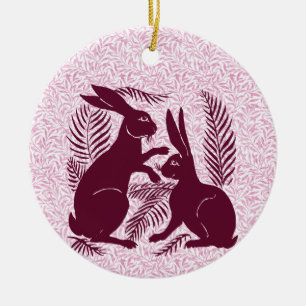 Jugendparadies Rabbits De Morgan und Morris Keramik Ornament