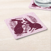 Jugendparadies Rabbits De Morgan und Morris Rechteckiger Pappuntersetzer (angewinkelt)