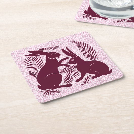 Jugendparadies Rabbits De Morgan und Morris Rechteckiger Pappuntersetzer (angewinkelt)