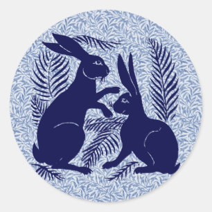 Jugendparadies Rabbits De Morgan und Morris Runder Aufkleber