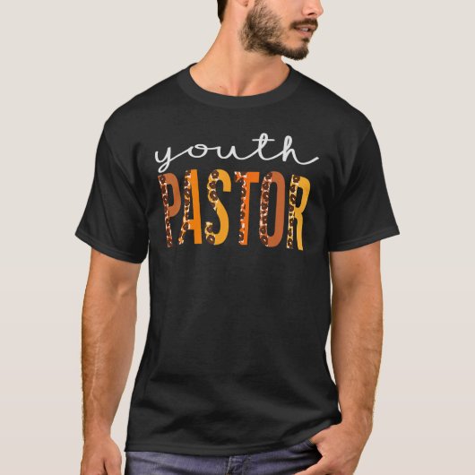 Jugendpastor Leopard Squad Cute Fall Herbst Danke T-Shirt (Vorderseite)