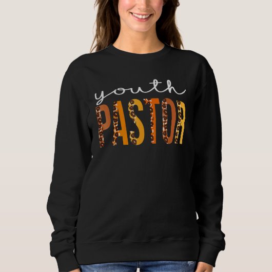 Jugendpastor Leopard Squad Cute Herbst Dankeschön Sweatshirt (Vorderseite)