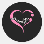 Jugendproblem Semicolon Psychische Gesundheit und Runder Aufkleber (Vorderseite)