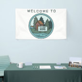 Jugendsommerlager Inselkabine mit Sonderzeichen Banner (Messeveranstaltung)