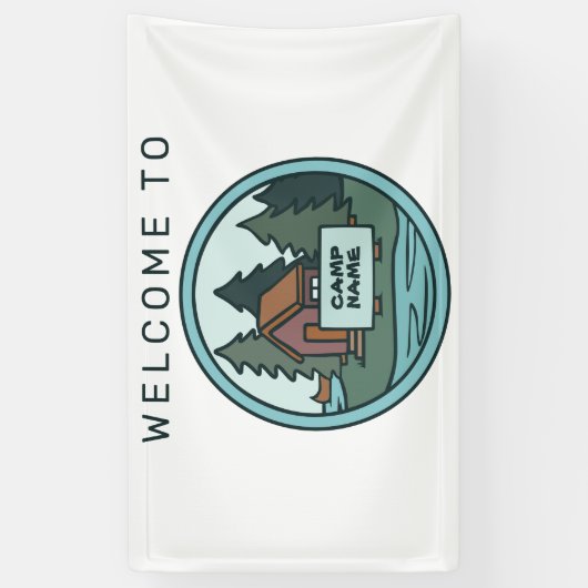 Jugendsommerlager Inselkabine mit Sonderzeichen Banner (Vertikal)