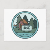 Jugendsommerlager Inselkabine mit Sonderzeichen Postkarte (Vorderseite)