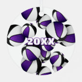 Jugendsportschuhe lila schwarze Basketball Ornament Aus Metall (Rückseite)