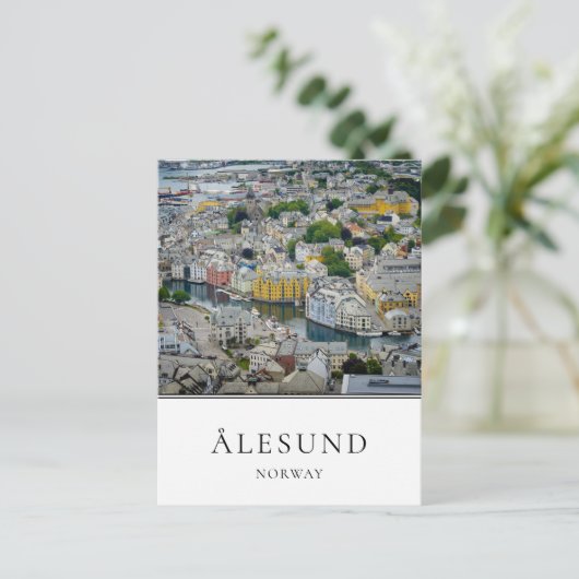 Jugendstadt Alesund in Norwegen Postkarte (Stehend Vorderseite)