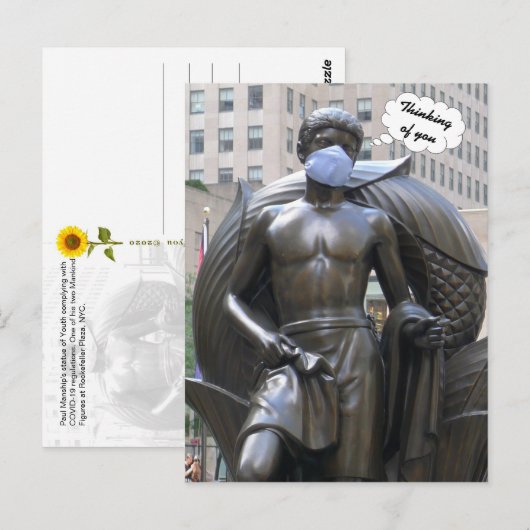 Jugendstatue, Denken an dich - V Postkarte (Vorne/Hinten)