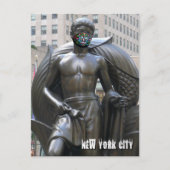 Jugendstatue mit Calavera Gesichtsmaske - NYC V Po Postkarte (Vorderseite)