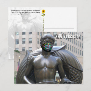 Jugendstatue mit Calvera-Gesichtsmaske - NYC H Pos Postkarte