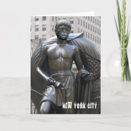 Jugendstatue mit calvera Gesichtsmaske - NYC V Kar Karte (Vorderseite)