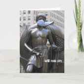 Jugendstatue mit Gesichtsmaske - NYC-Karte Karte (Vorderseite)