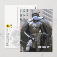 Jugendstatue mit Gesichtsmaske - NYC V Postkarte
