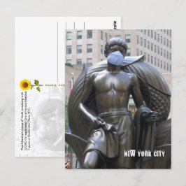 Jugendstatue mit Gesichtsmaske - NYC V Postkarte
