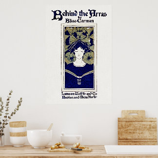 Jugendstil 1890er Hinter dem Arras Vintage Poster