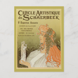 Jugendstil 1897 Künstlerischer Club Schaerbeek Postkarte