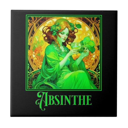 Jugendstil Absinthe Fliese (Vorderseite)