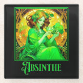 Jugendstil Absinthe Glasuntersetzer (Vorderseite)