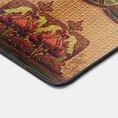 Jugendstil abstrakte Blume bordeauxrot grün Schreibtischunterlage (Ecke)