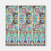 Jugendstil abstrakte Muster bunten Textilkunst Magnet (Vorne)