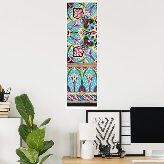 Jugendstil abstrakte Muster bunten Textilkunst Poster (Heimbüro)