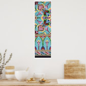 Jugendstil abstrakte Muster bunten Textilkunst Poster (Küche)