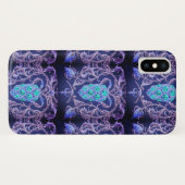 Jugendstil abstraktes Juwel Blau lila Case-Mate iPhone Hülle (Rückseite (Horizontal))