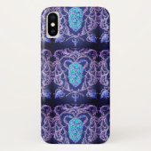 Jugendstil abstraktes Juwel Blau lila Case-Mate iPhone Hülle (Rückseite)
