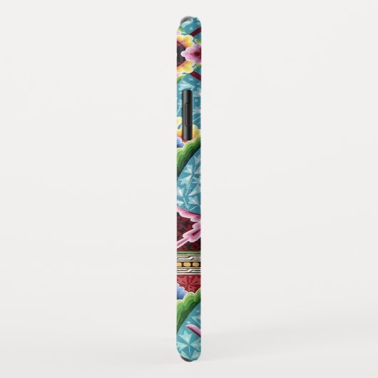 Jugendstil-abstraktes Muster rosa blaue Textilkuns Case-Mate iPhone Hülle (Hinten/Rechts)