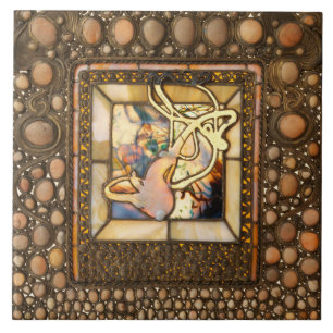 Jugendstil abstraktes Squashfenster Fliese