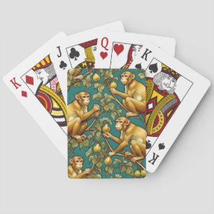 Jugendstil-Affen im Pear Tree Kartenspielen Spielkarten