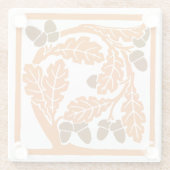 Jugendstil-Akkorde und Blätter aus Eiche Glasuntersetzer (Rückseite)