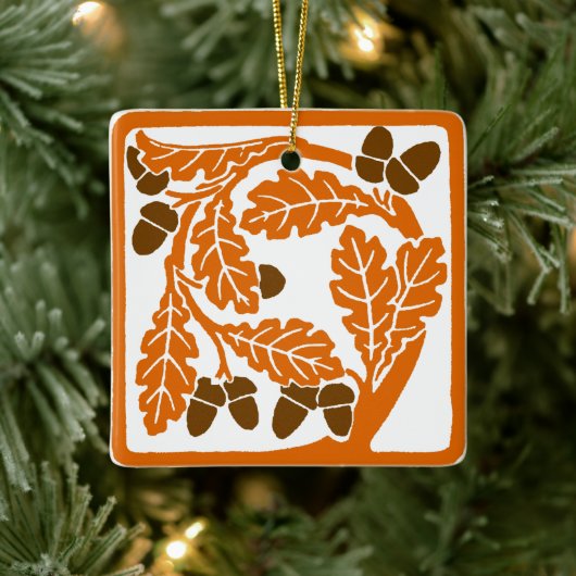 Jugendstil-Akkorde und Blätter aus Eiche Keramikornament (Baum)
