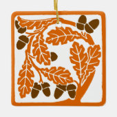 Jugendstil-Akkorde und Blätter aus Eiche Keramikornament (Vorderseite)