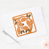 Jugendstil-Akkorde und Blätter aus Eiche Quadratischer Aufkleber (Umschlag)