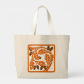 Jugendstil-Akkorde und Blätter Jumbo Stoffbeutel (Rückseite)