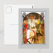 Jugendstil Alfons Mucha Frühlingsfest Postkarte (Vorne/Hinten)