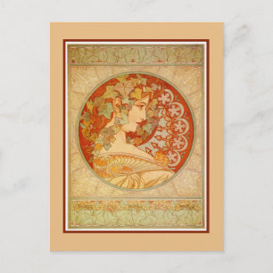 Jugendstil Alfons Mucha, Modell Ivy Postkarte