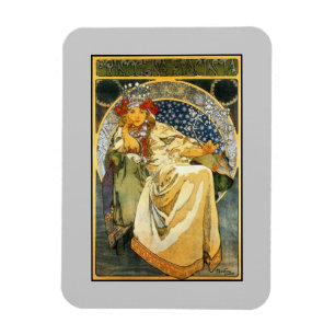 Jugendstil Alfons Mucha Prinzessin Hyacinth Magnet