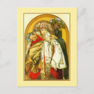 Jugendstil Alfons Mucha Tschechische Republik Gebu Postkarte