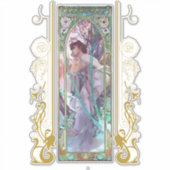 Jugendstil Alphonse Mucha Abend Besichtigung Aufkleber (Vorderseite)