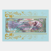 Jugendstil Alphonse Mucha Abend Besichtigung Geschenkpapier Set (Vorderseite 3)