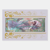 Jugendstil Alphonse Mucha Abend Besichtigung Geschenkpapier Set (Vorderseite)