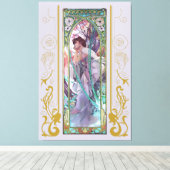 Jugendstil Alphonse Mucha Abend Besichtigung Leinwanddruck (Insitu (Holzboden))